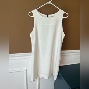 Monteau Women’s Minimalist Dress Size L Bridal Retro Scallop Hem Shift Dress